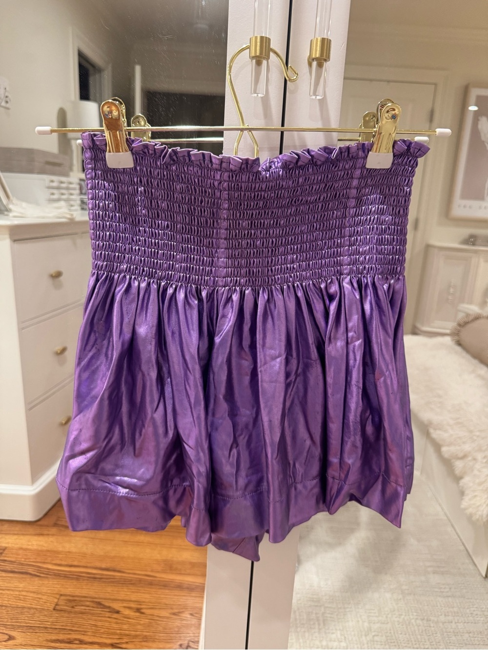 Queen of Sparkles Purple Smocked Shorts